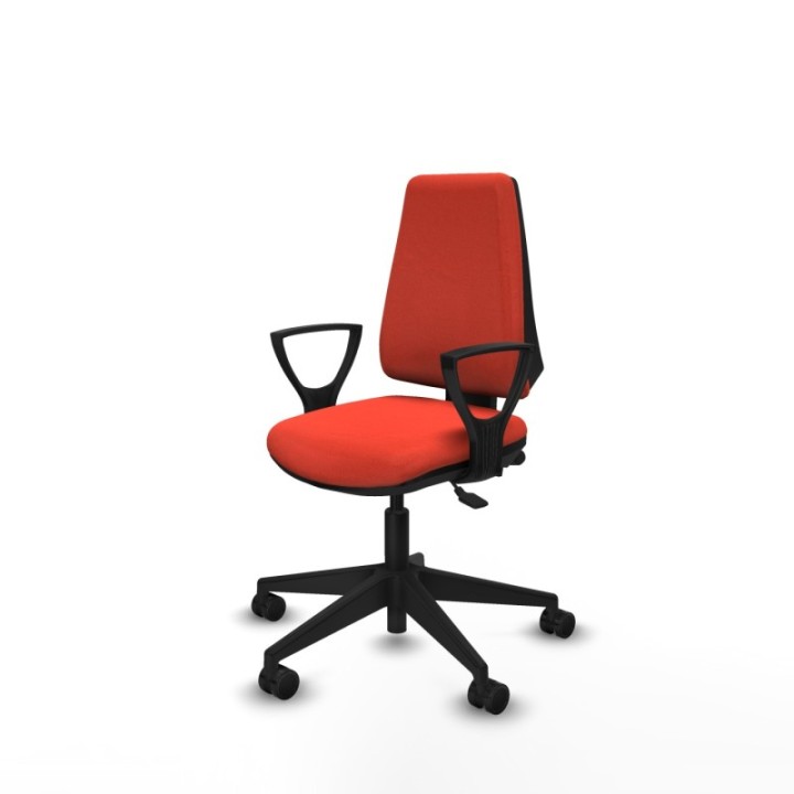 Elche AS bali naranja oscuro brazos fijos base piramidal ruedas nailon 65mm