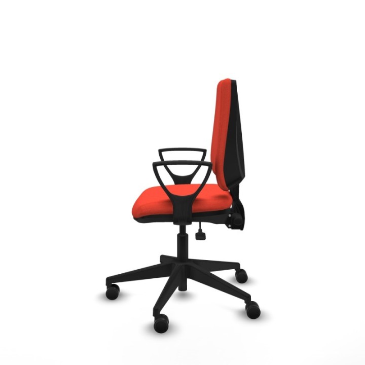 Elche AS bali naranja oscuro brazos fijos base piramidal ruedas nailon 65mm