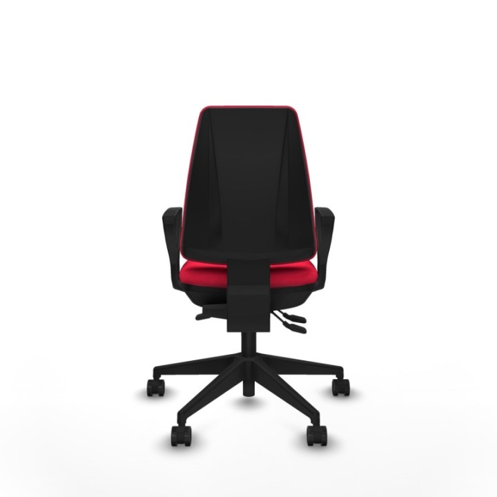 Elche AS bali rojo brazos fijos base piramidal ruedas nailon 65mm