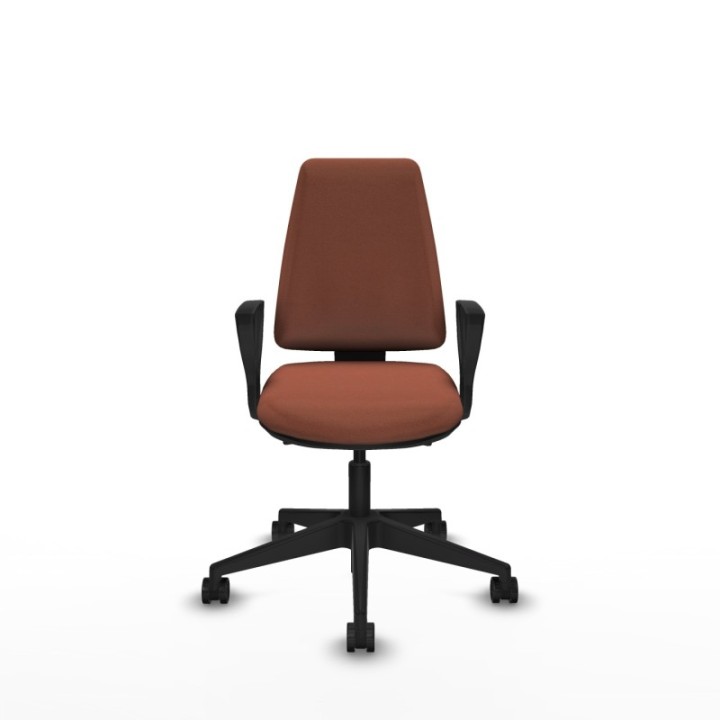 Elche AS bali marrón brazos fijos base piramidal ruedas nailon 65mm