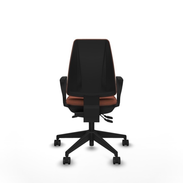 Elche AS bali marrón brazos fijos base piramidal ruedas nailon 65mm