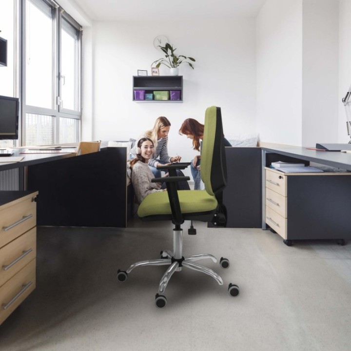 Elche AS bali verde esmeralda brazos 1D base cromada ruedas engomadas 65mm