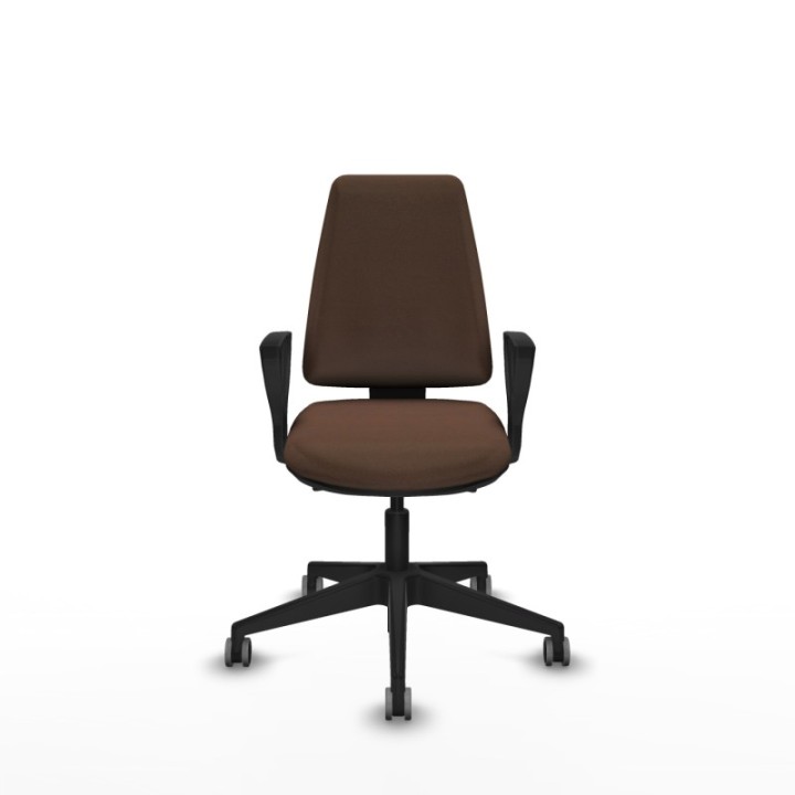 Elche AS bali marrón oscuro brazos fijos base piramidal ruedas engomadas 65mm