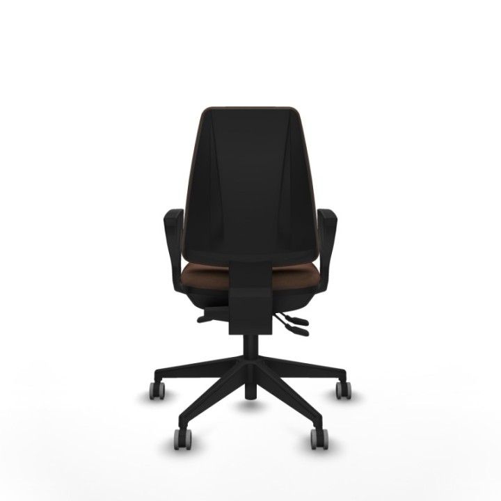 Elche AS bali marrón oscuro brazos fijos base piramidal ruedas engomadas 65mm