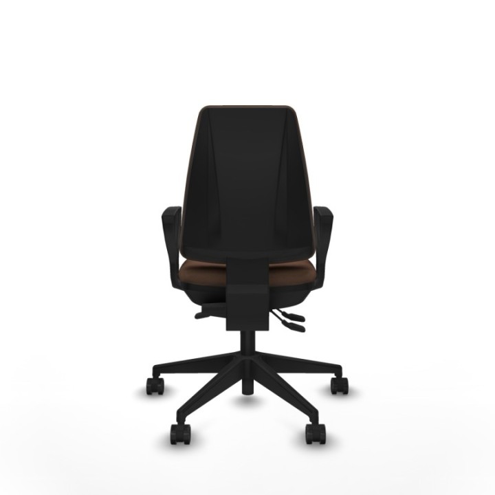 Elche AS bali marrón oscuro brazos fijos base piramidal ruedas nailon 65mm