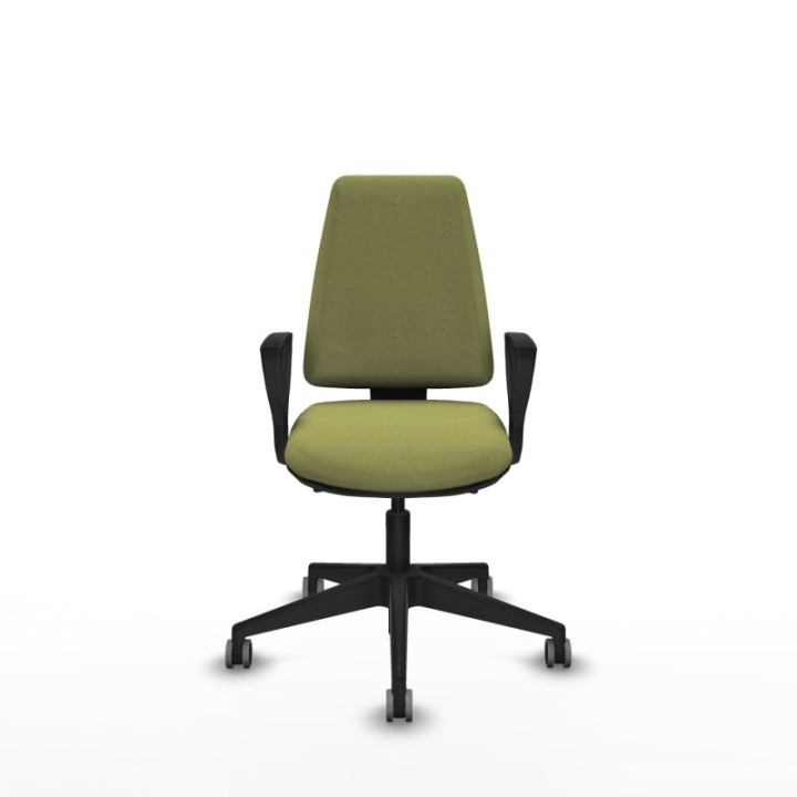 Elche AS bali verde oliva brazos fijos base piramidal ruedas engomadas 65mm