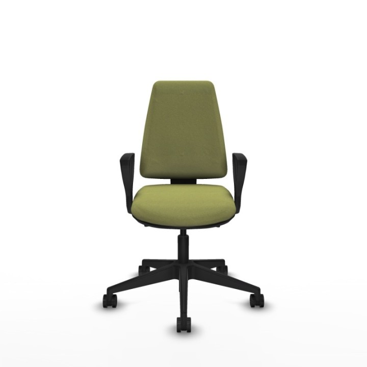 Elche AS bali verde oliva brazos fijos base piramidal ruedas nailon 65mm