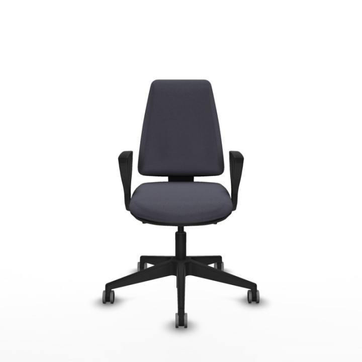 Elche AS bali gris oscuro brazos fijos base piramidal ruedas engomadas 65mm