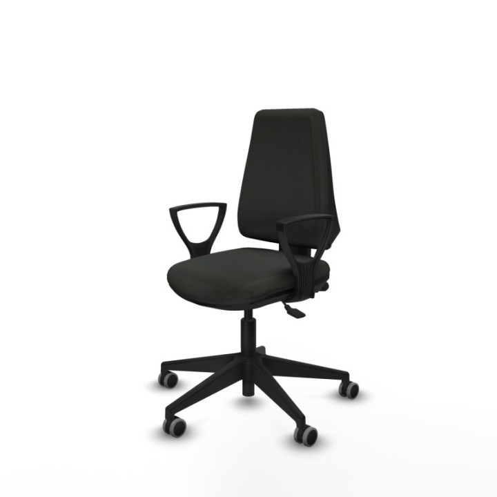 Elche AS bali negro brazos fijos base piramidal ruedas engomadas 65mm