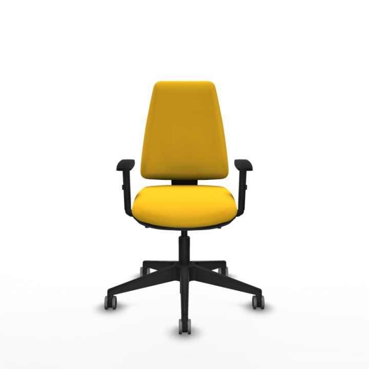 Elche AS similpiel amarillo brazos 1D base piramidal ruedas engomadas 65mm