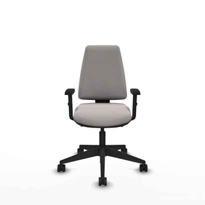 Elche AS similpiel blanco brazos 1D base piramidal ruedas nailon 65mm