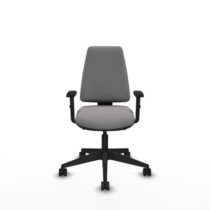 Elche AS similpiel gris brazos 1D base piramidal ruedas nailon 65mm