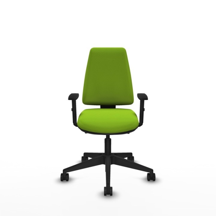 Elche AS similpiel pistacho brazos 1D base piramidal ruedas nailon 65mm