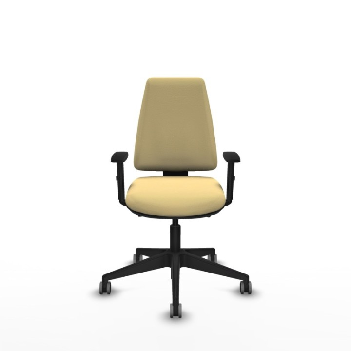 Elche AS similpiel crema brazos 1D base piramidal ruedas engomadas 65mm