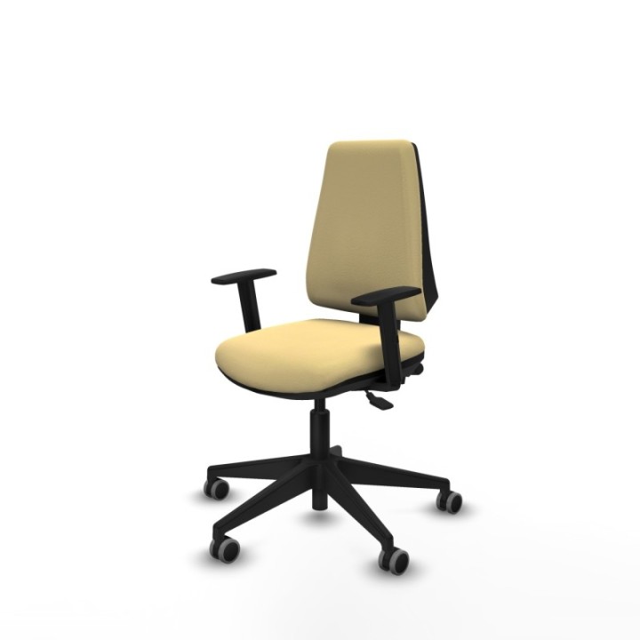 Elche AS similpiel crema brazos 1D base piramidal ruedas engomadas 65mm