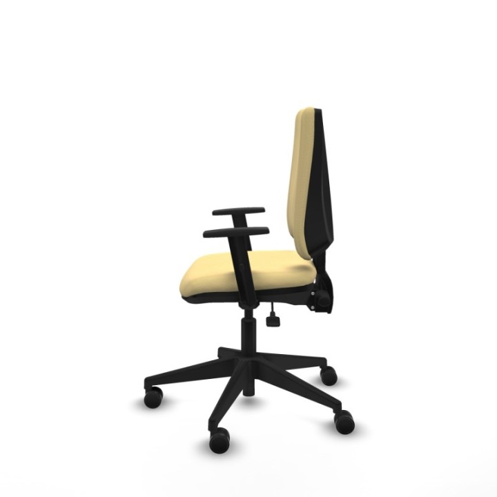 Elche AS similpiel crema brazos 1D base piramidal ruedas nailon 65mm