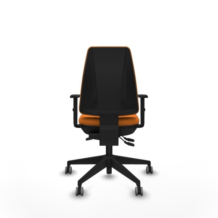 Elche AS similpiel naranja brazos 1D base piramidal ruedas engomadas 65mm