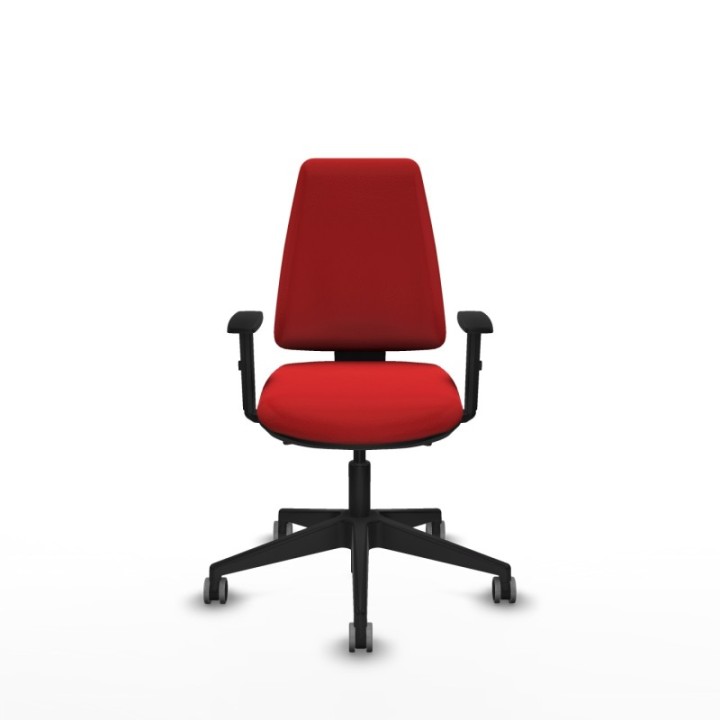 Elche AS similpiel rojo brazos 1D base piramidal ruedas engomadas 65mm