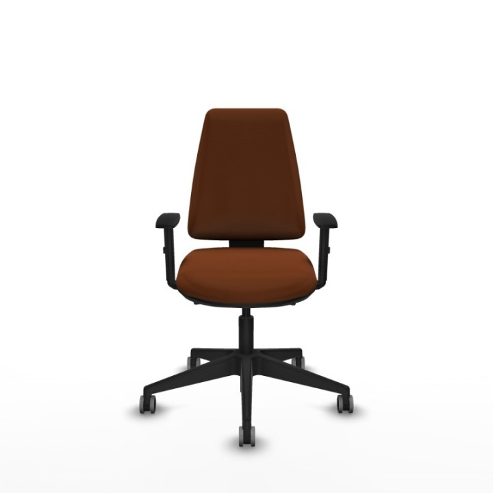 Elche AS similpiel marrón brazos 1D base piramidal ruedas engomadas 65mm