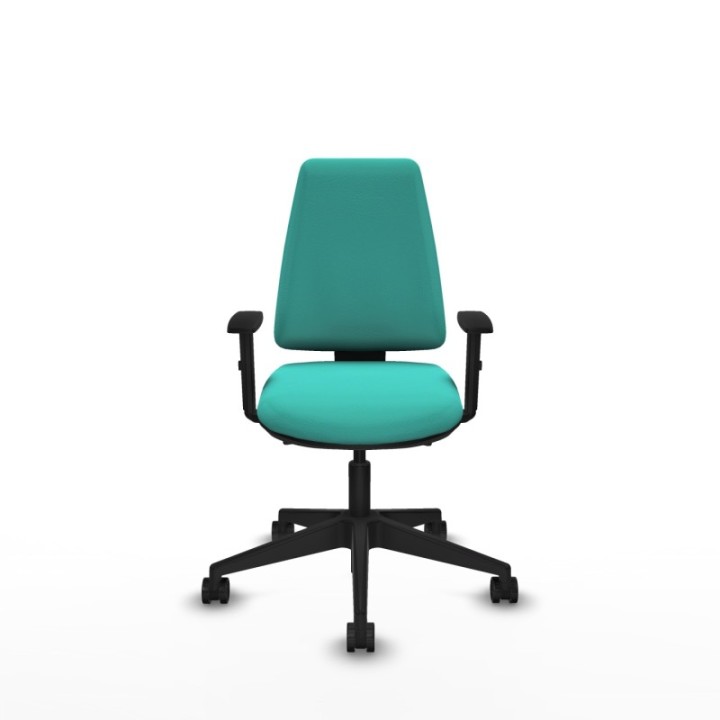 Elche AS similpiel turquesa brazos 1D base piramidal ruedas nailon 65mm