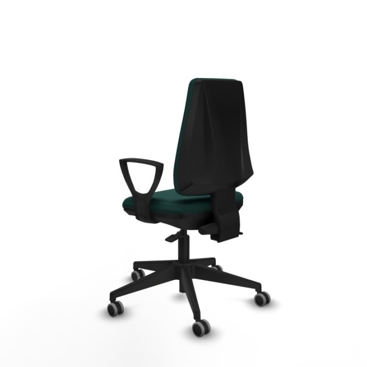 Elche AS similpiel verde botella brazos fijos base piramidal ruedas engomadas 65mm