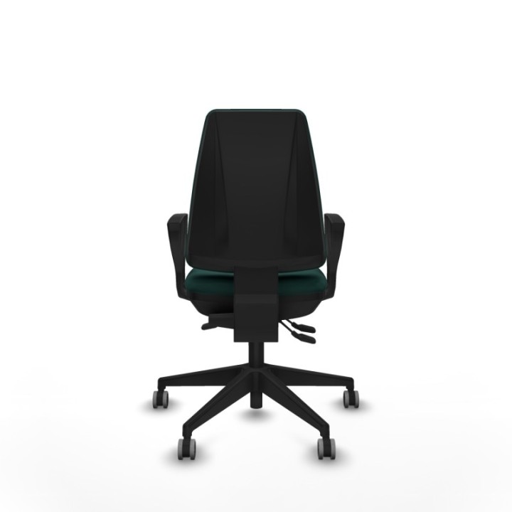 Elche AS similpiel verde botella brazos fijos base piramidal ruedas engomadas 65mm