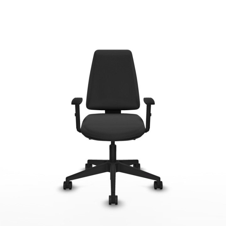 Elche AS similpiel gris oscuro brazos 1D base piramidal ruedas nailon 65mm