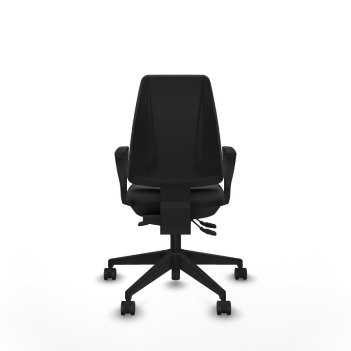 Elche AS similpiel gris oscuro brazos fijos base piramidal ruedas nailon 65mm