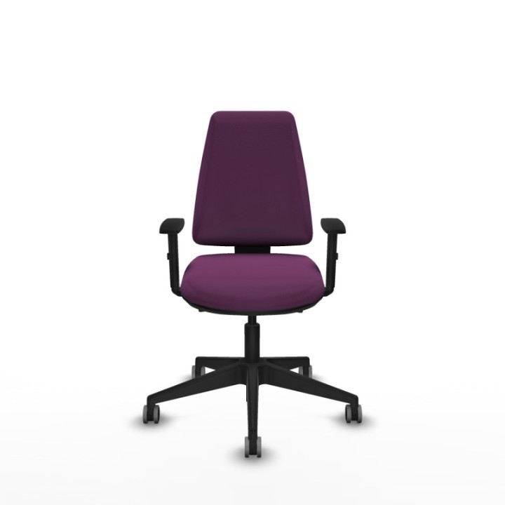 Elche AS similpiel morado brazos 1D base piramidal ruedas engomadas 65mm