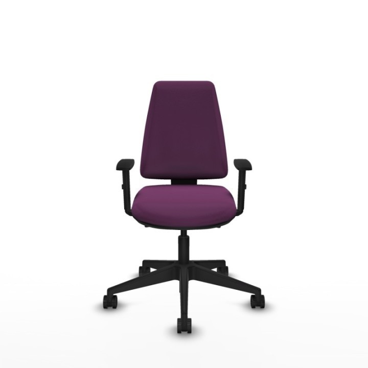 Elche AS similpiel morado brazos 1D base piramidal ruedas nailon 65mm