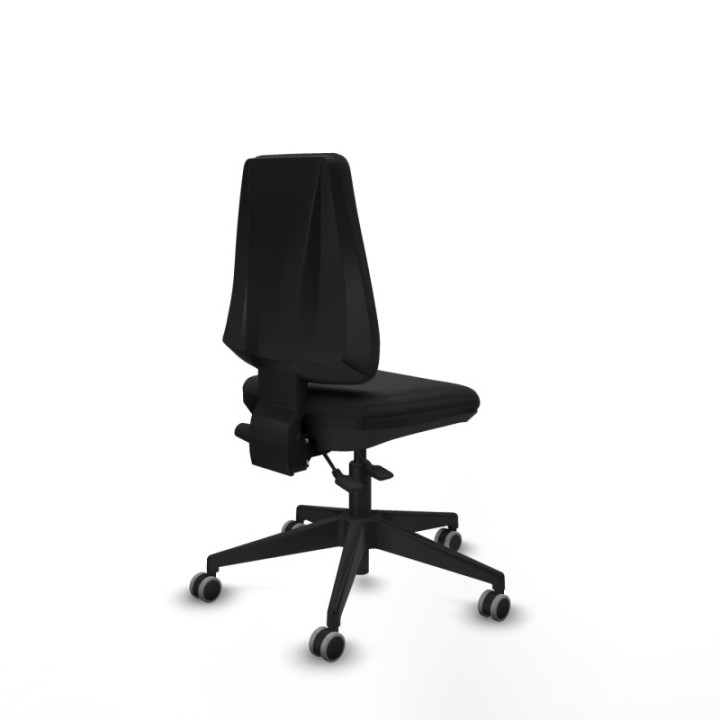 Elche AS similpiel negro base piramidal ruedas engomadas 65mm