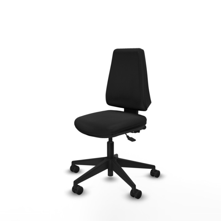 Elche AS similpiel negro base piramidal ruedas nailon 65mm