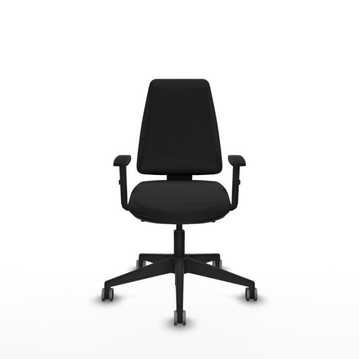 Elche AS similpiel negro brazos 1D base piramidal ruedas engomadas 65mm