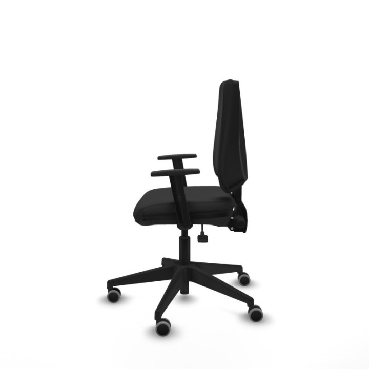 Elche AS similpiel negro brazos 1D base piramidal ruedas engomadas 65mm