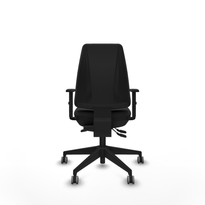 Elche AS similpiel negro brazos 1D base piramidal ruedas engomadas 65mm