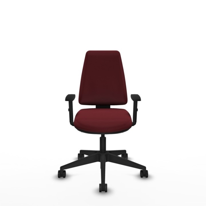 Elche AS similpiel granate brazos 1D base piramidal ruedas nailon 65mm