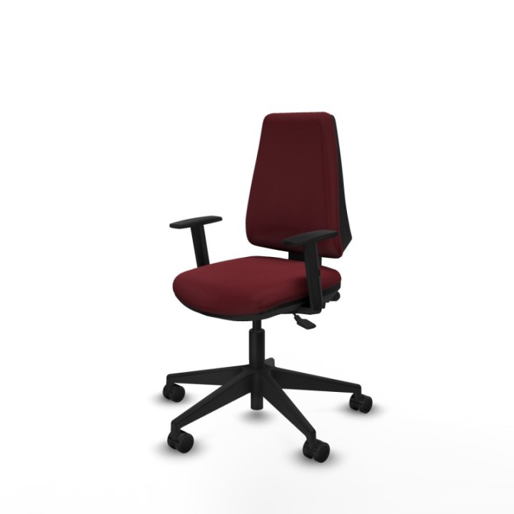 Elche AS similpiel granate brazos 1D base piramidal ruedas nailon 65mm