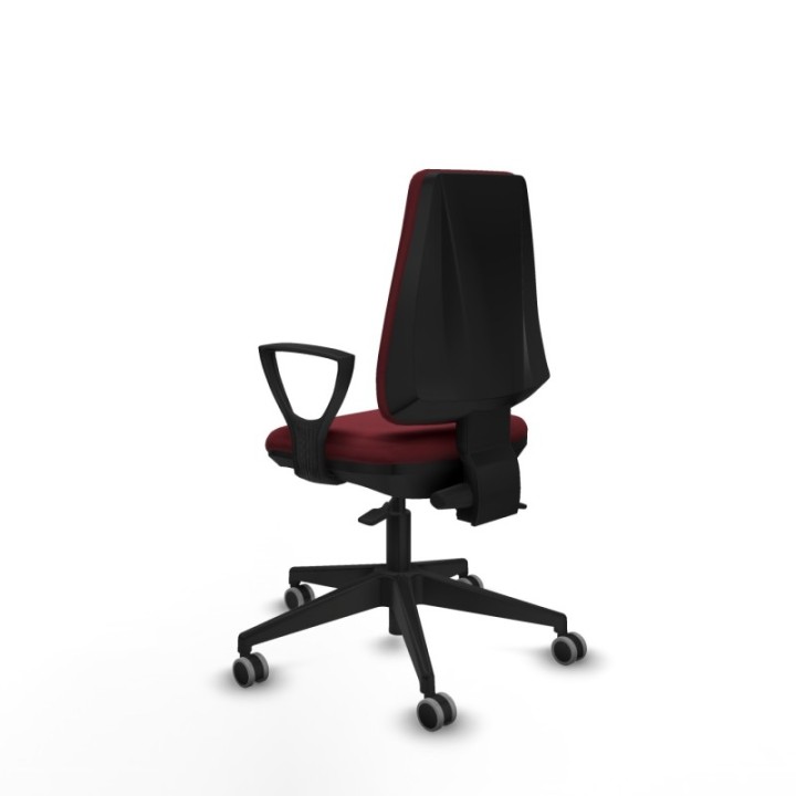 Elche AS similpiel granate brazos fijos base piramidal ruedas engomadas 65mm