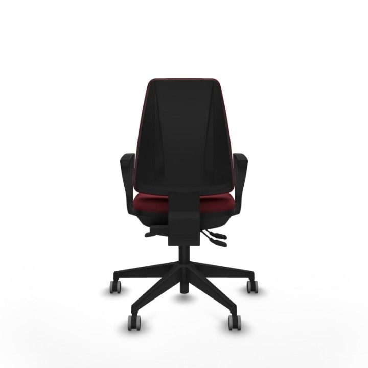 Elche AS similpiel granate brazos fijos base piramidal ruedas engomadas 65mm