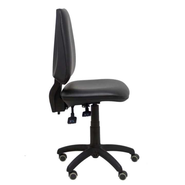 Silla Elche asincro similpiel negro ruedas de parqué