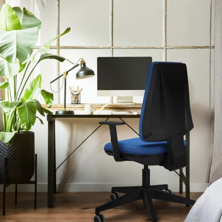 Elche CP bali azul claro brazos 1D base piramidal ruedas engomadas 65mm