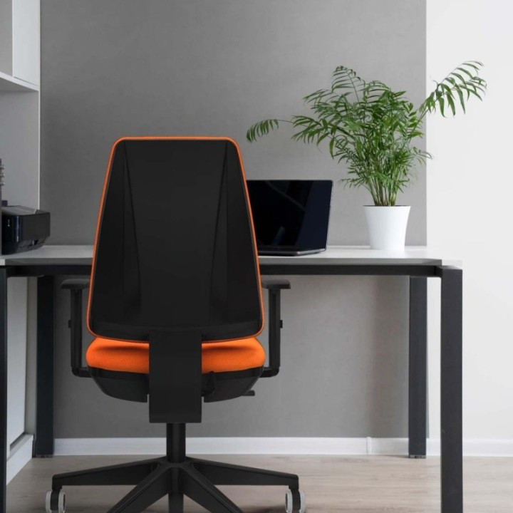 Elche CP bali naranja oscuro brazos 1D base piramidal ruedas engomadas 65mm