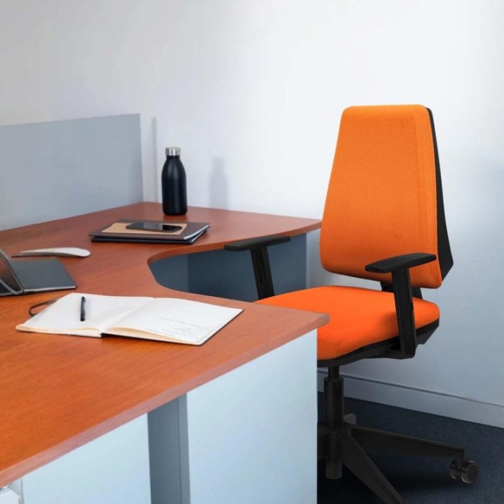 Elche CP bali naranja oscuro brazos 1D base piramidal ruedas nailon 65mm