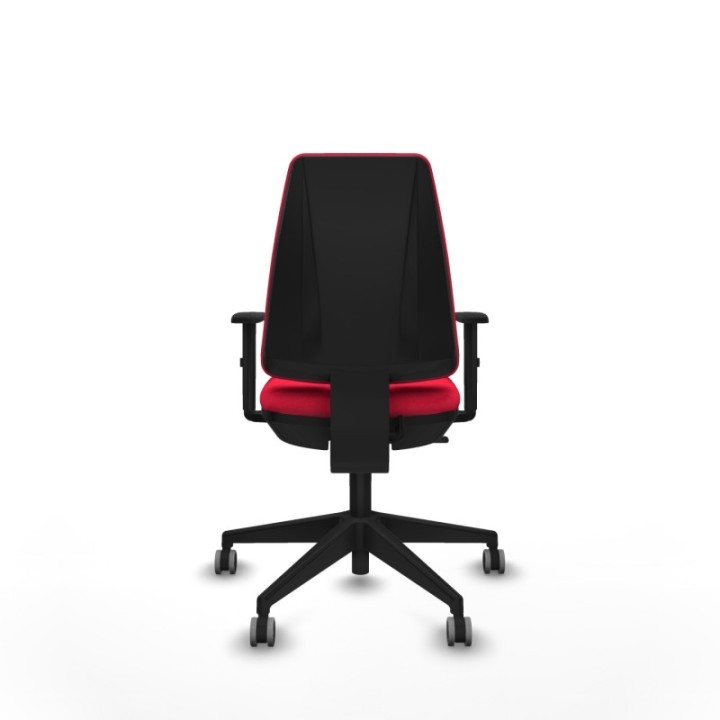 Elche CP bali rojo brazos 1D base piramidal ruedas engomadas 65mm