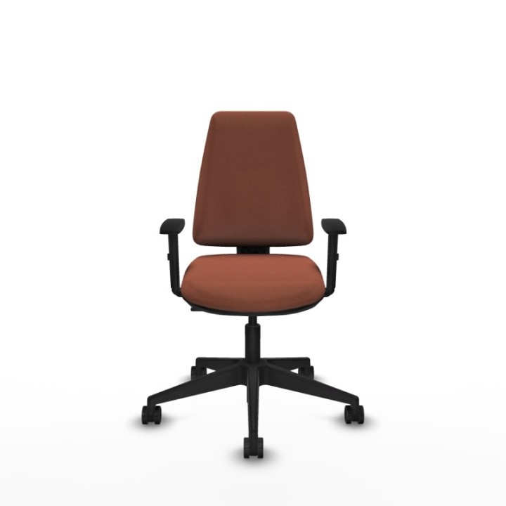 Elche CP bali marrón brazos 1D base piramidal ruedas nailon 65mm