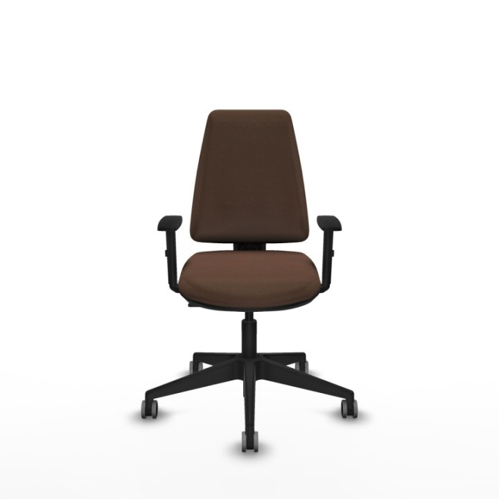 Elche CP bali marrón oscuro brazos 1D base piramidal ruedas engomadas 65mm