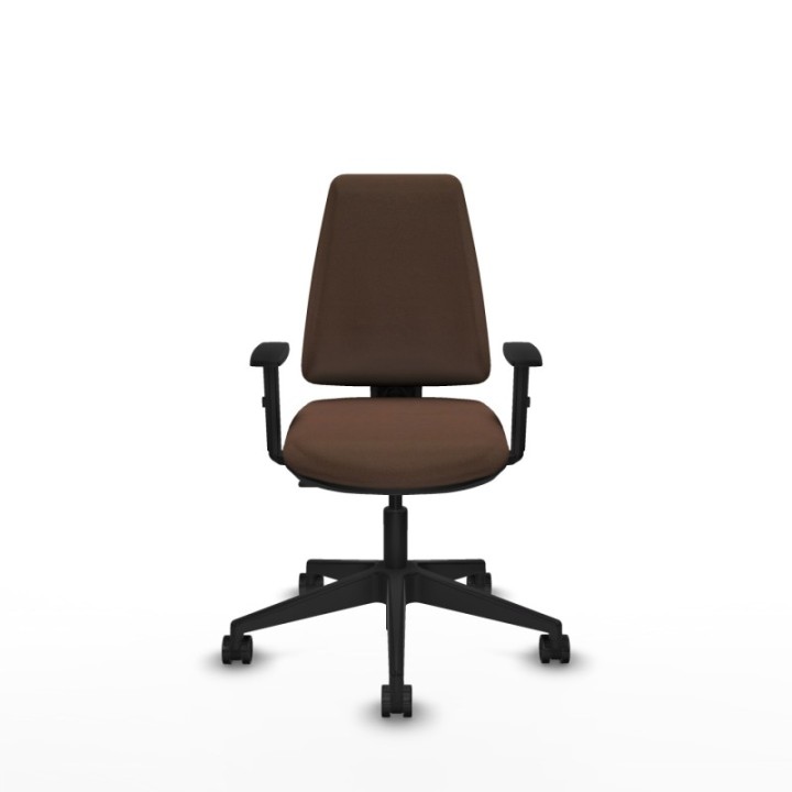 Elche CP bali marrón oscuro brazos 1D base piramidal ruedas nailon 65mm