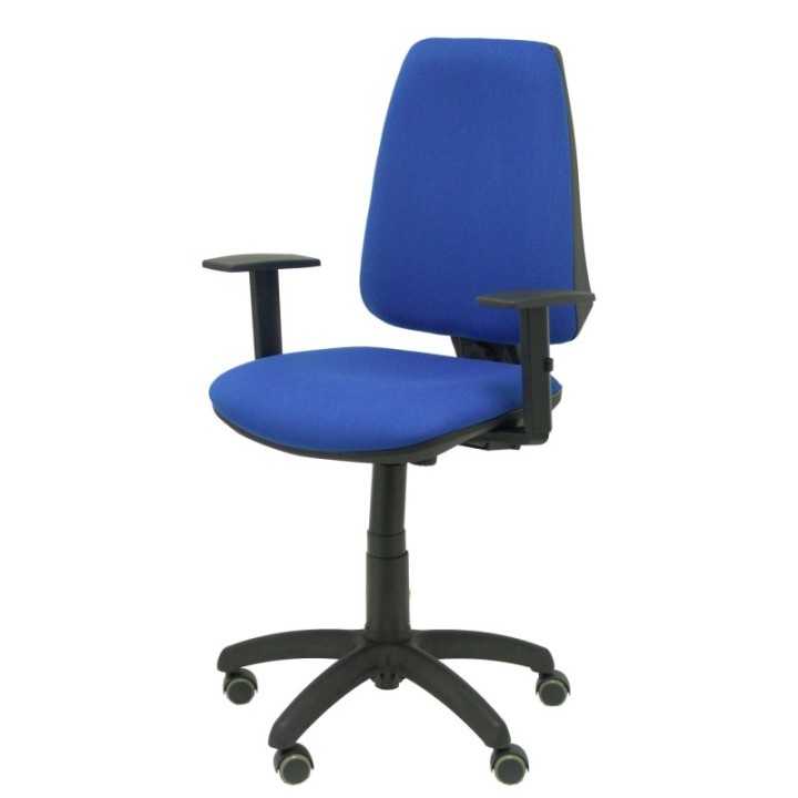 Silla Elche CP bali azul brazos regulables ruedas de parqué