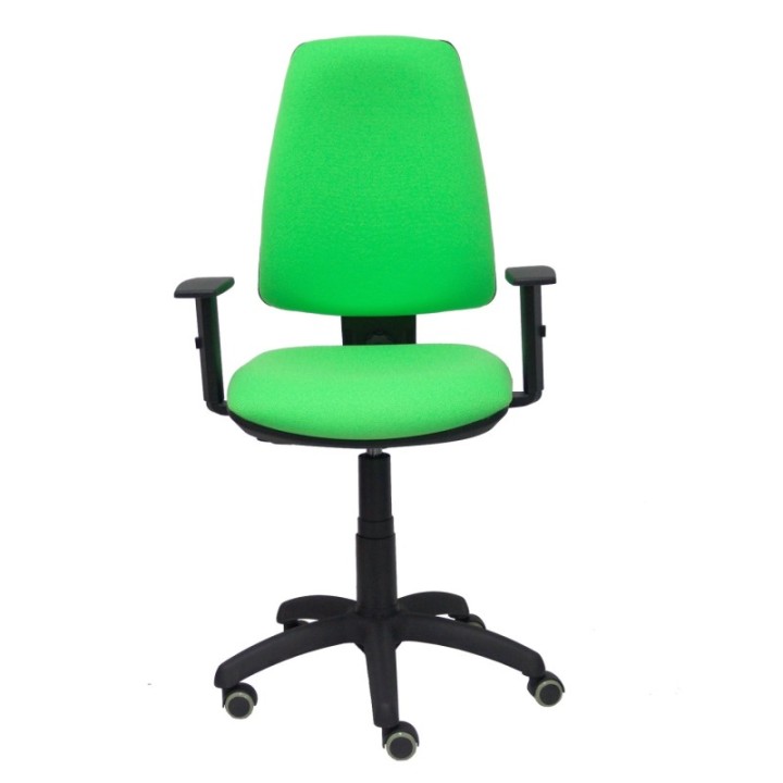 Silla Elche CP bali verde pistacho brazos regulables ruedas de parqué