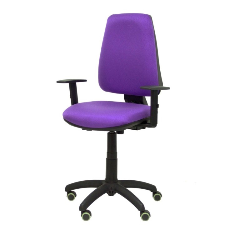 Silla Elche CP bali lila brazos regulables ruedas de parqué